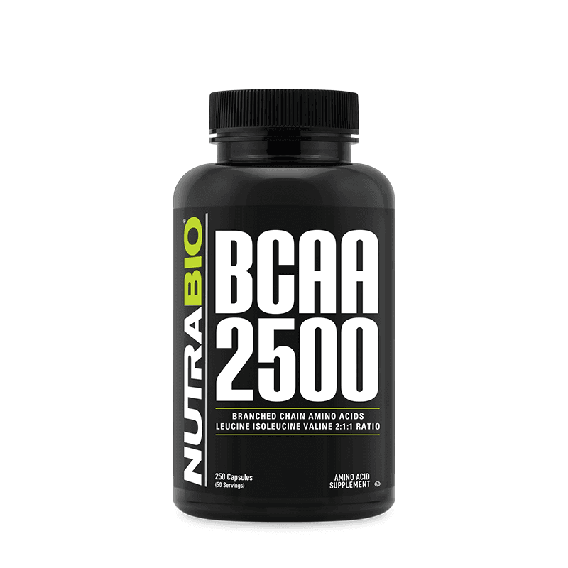 NutraBio BCAA 2500 - 250 Capsules