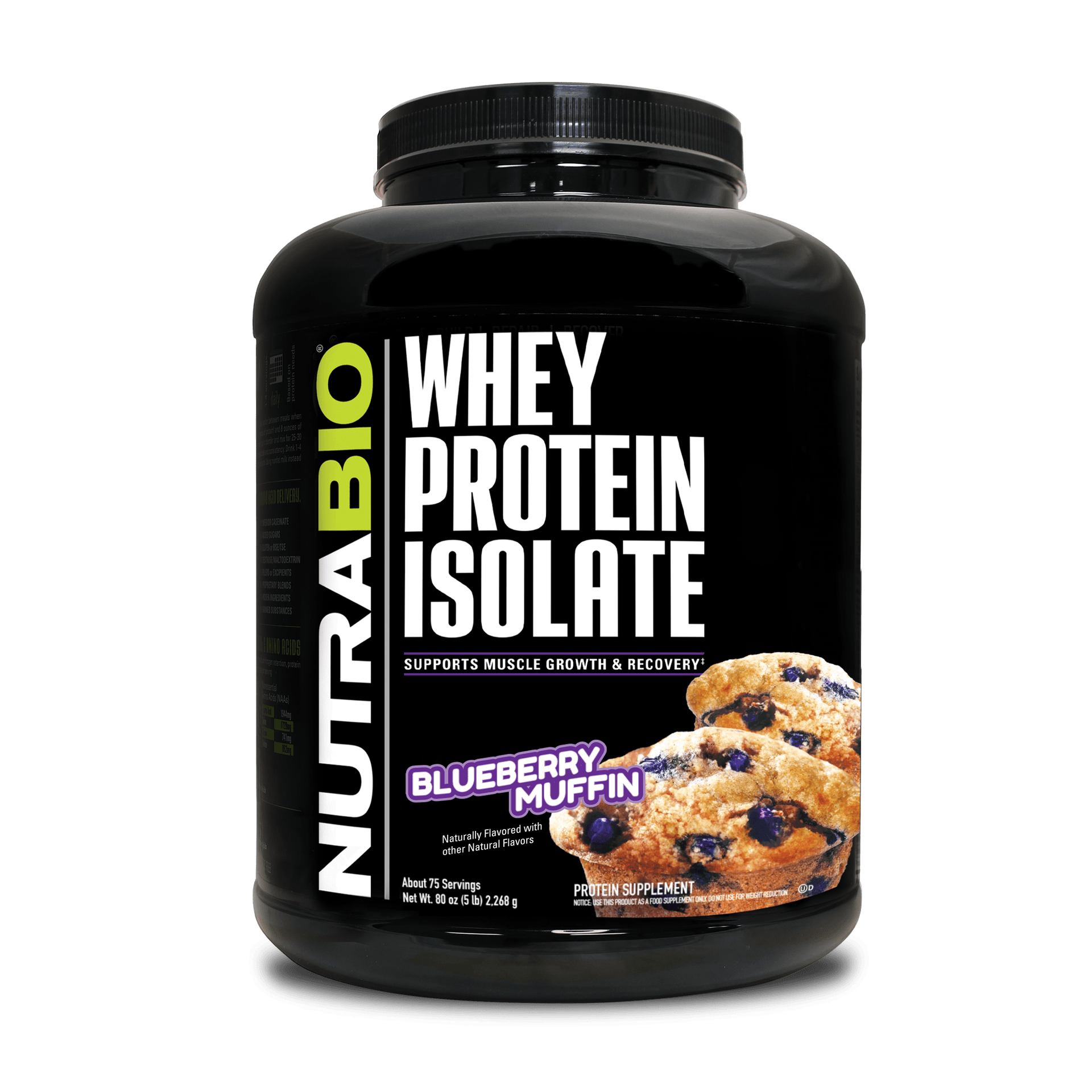 NutraBio 100% Whey Protein Isolate - 5lbs (2.2kg)