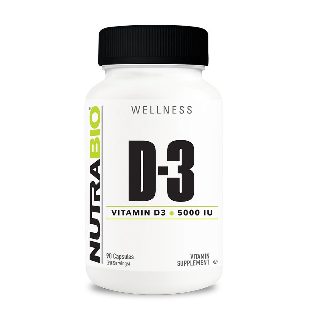 NutraBio D-3 (5000iu) - 90 Vegetarian Capsules