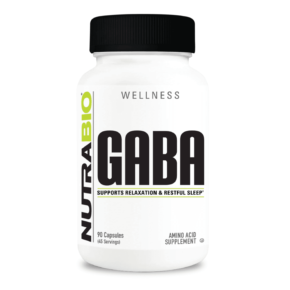 NutraBio 氨基丁酸 - 90 粒素食膠囊