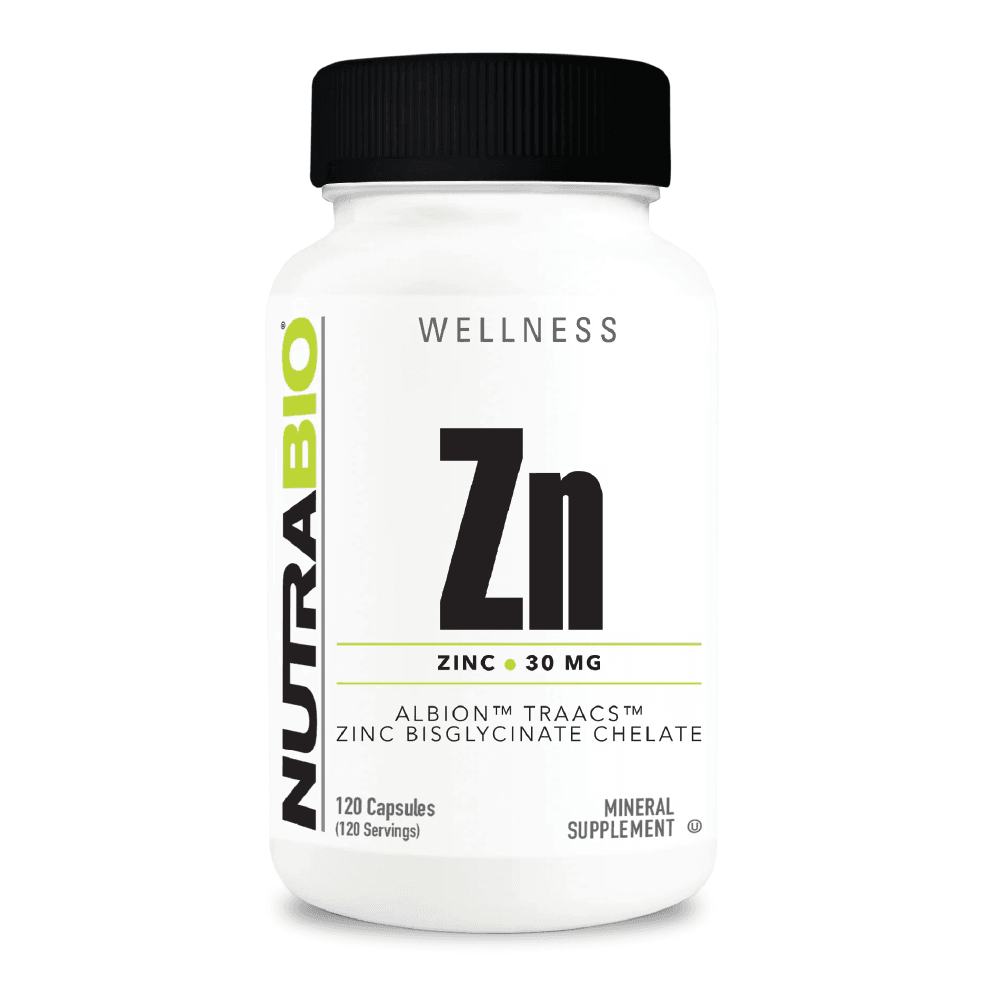 NutraBio 鋅 - 120粒蔬菜膠囊