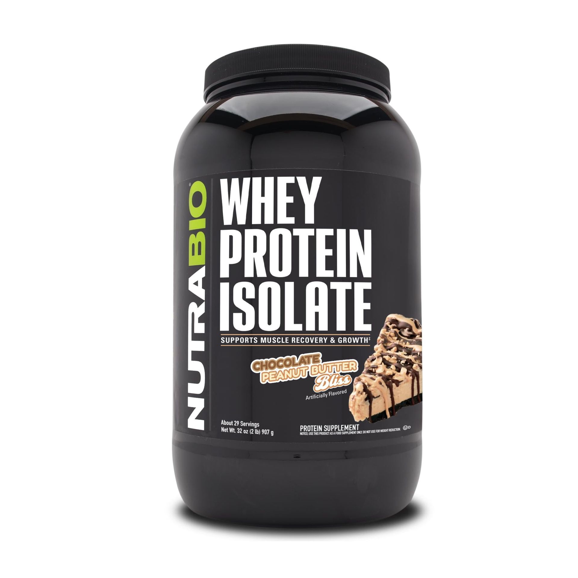 NutraBio 100% Whey Protein Isolate - 2lbs (907g)