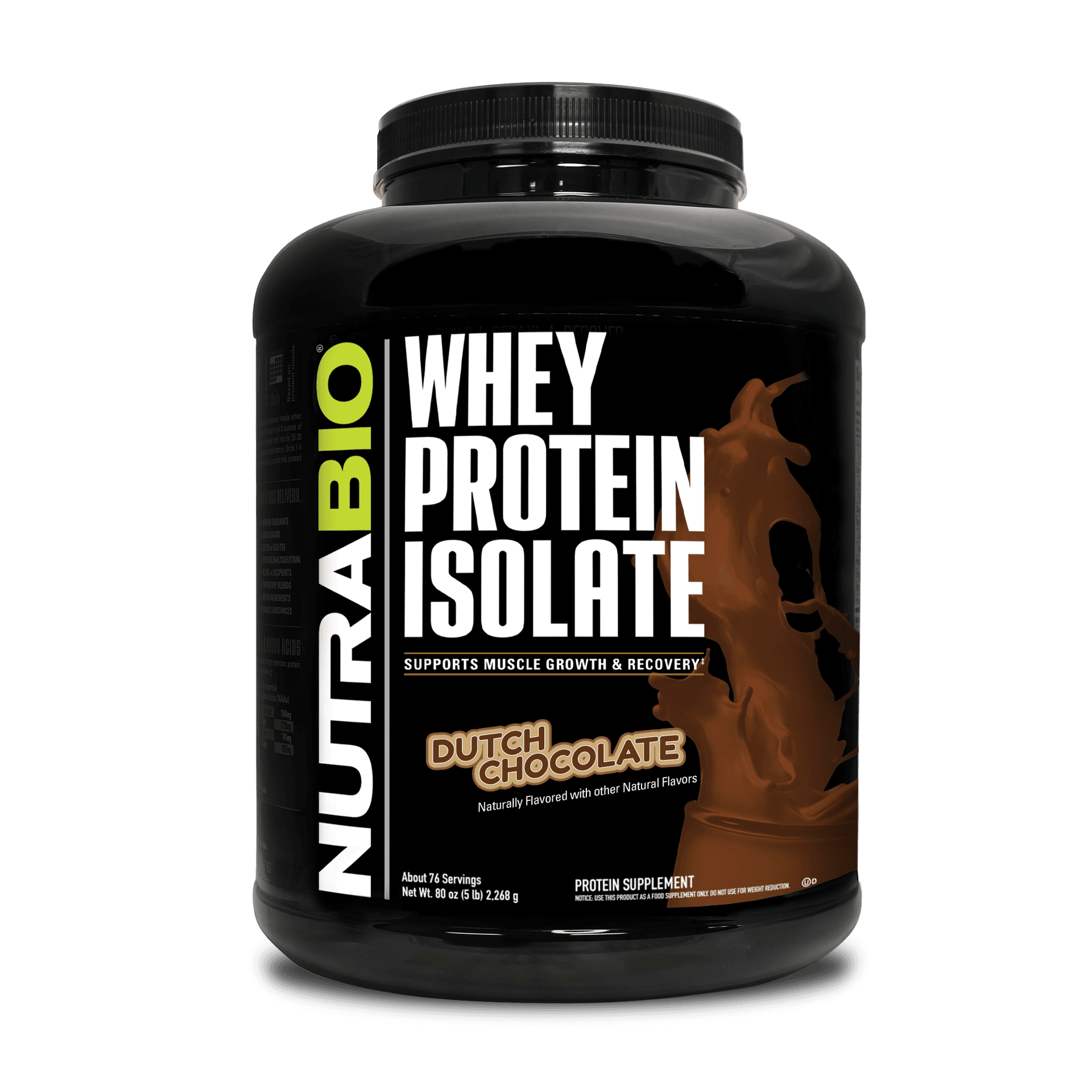 NutraBio 100% 分離乳清蛋白 - 5磅 (2.2公斤)
