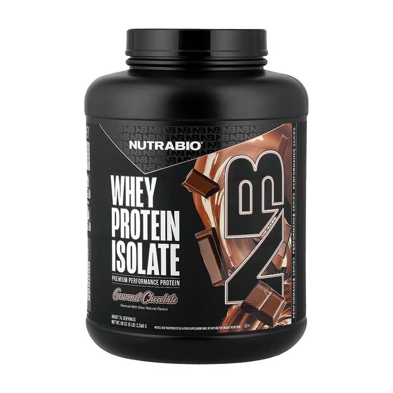NutraBio 100% Whey Protein Isolate - 5lbs (2.2kg)