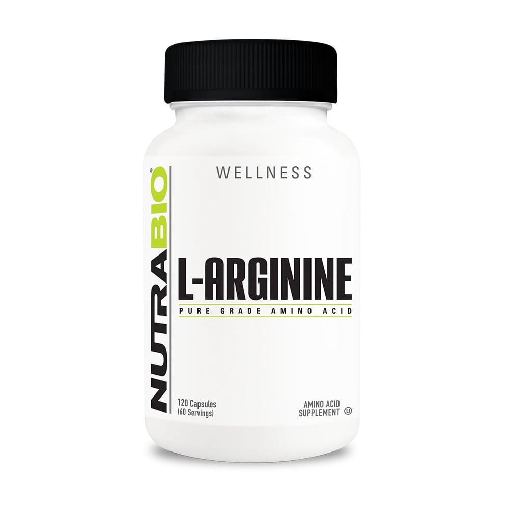NutraBio L-Arginine - 120 Vegetable Capsules