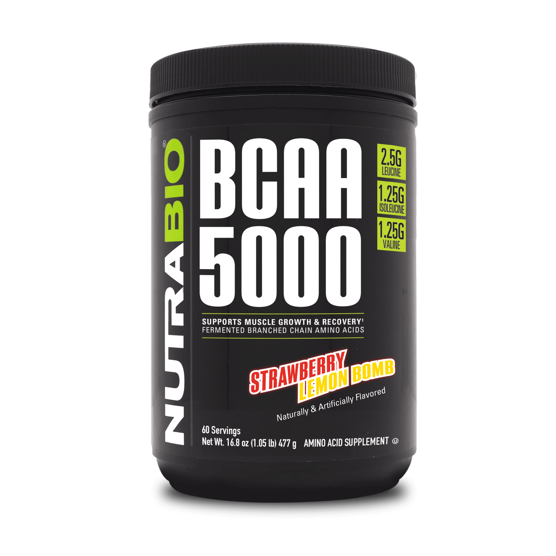 NutraBio BCAA 5000 - 60 Servings (444g)