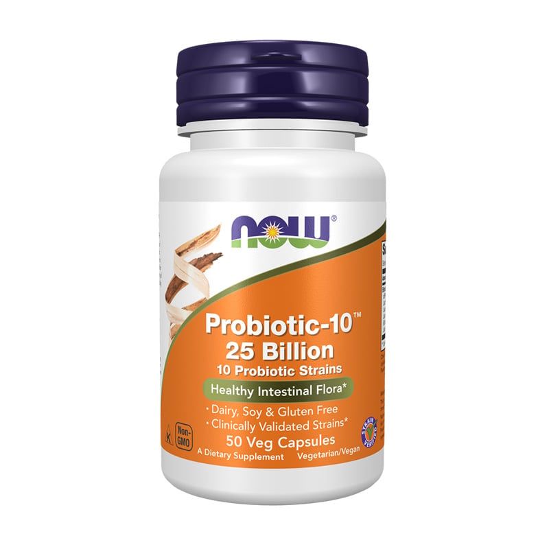 NOW Probiotic-10™ 25億活性益生菌 - 50粒素食膠囊
