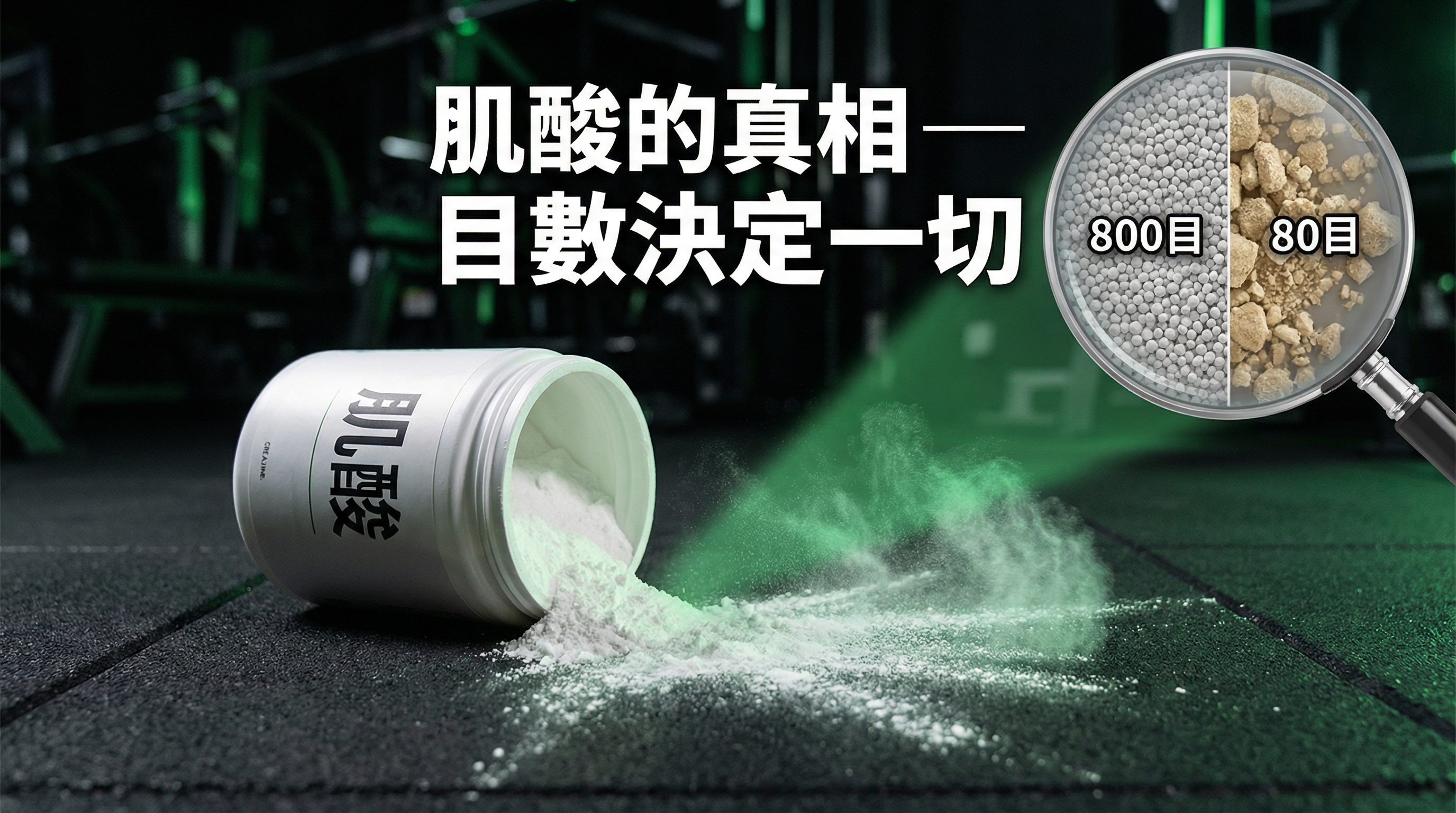 肌酸的真相 — 目數決定一切