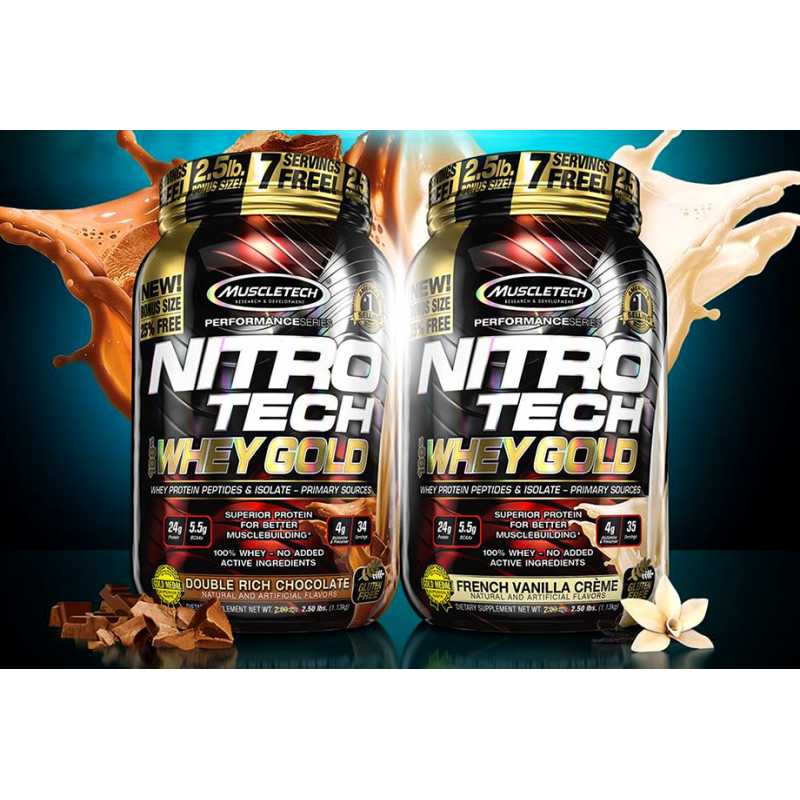 MuscleTech Nitro Tech 100% Whey Gold 100％金牌乳清蛋白粉 - 5.5磅