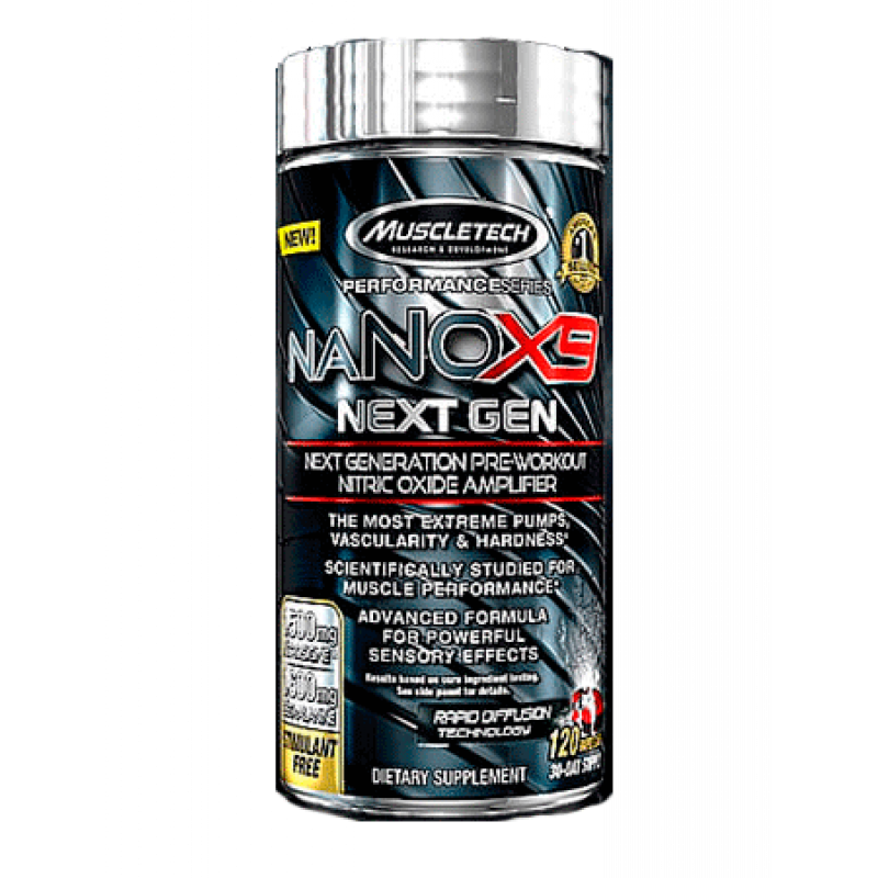 MuscleTech naNOX9 Next Gen 超速精氨酸氮泵膠囊 - 120粒