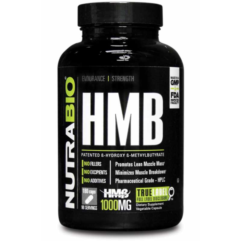 NutraBio HMB (1000mg) - 180 Vegetable Capsules