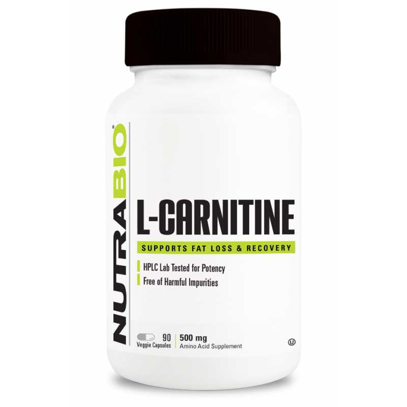 NutraBio L-Carnitine (500mg) 左旋肉碱 (500亳克) - 90粒蔬菜胶囊