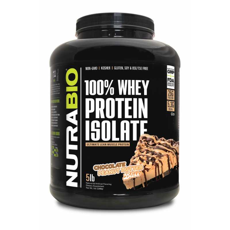 NutraBio 100% Whey Protein Isolate 乳清分離蛋白 - 5磅